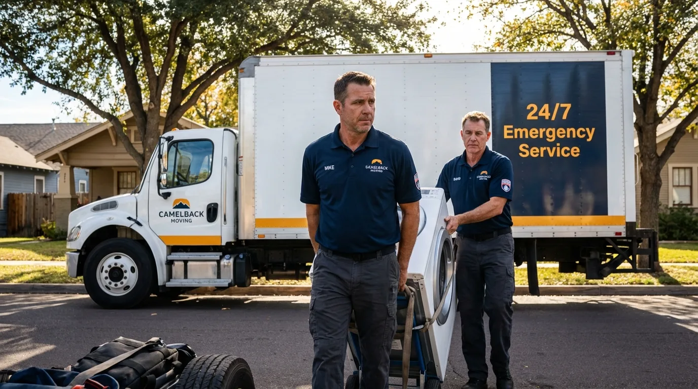CamelBack Moving crew loading furniture in Loma Linda, CA